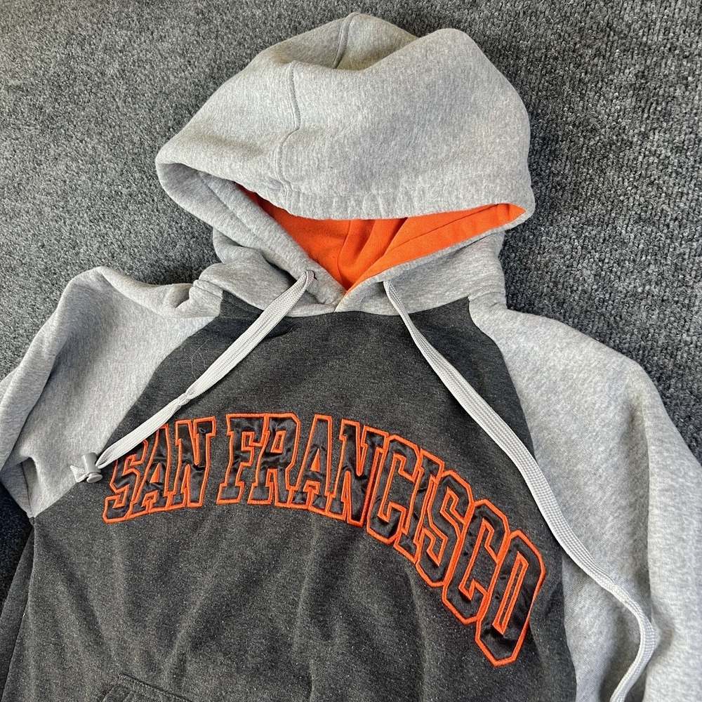 Renegade San Francisco Hoodie Gray Orange Pullover‎ Sweatshirt Size Small